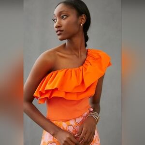 Anthropologie Sunday In Brooklyn Ruffled One Shoulder Top